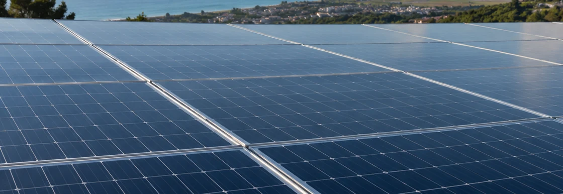Dettaglio illustrativo di moduli fotovoltaici